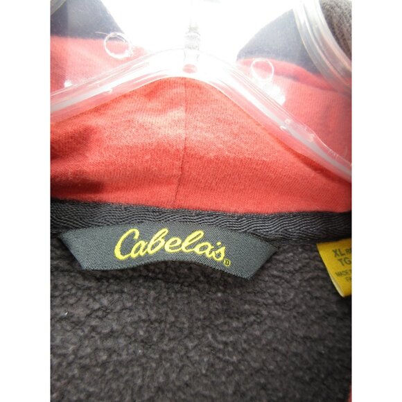 Cabelas Sweatshirt XL Hoodie Fleece Lined Spell Out Logo Embroidered - Picture 8 of 11